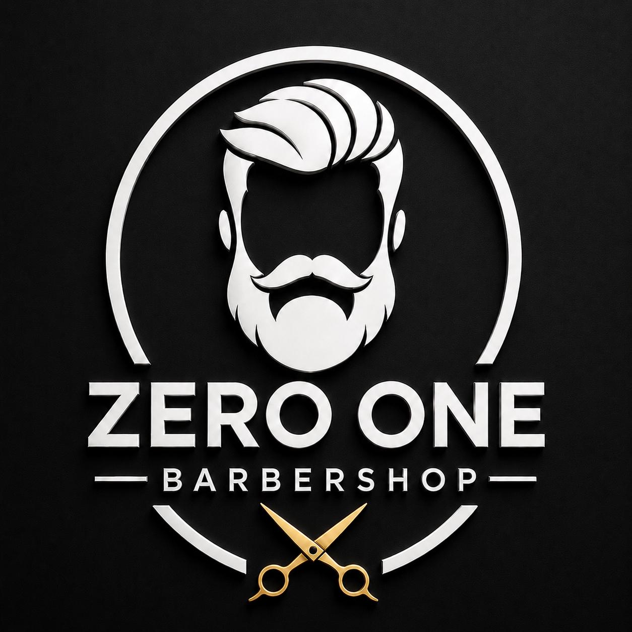 Zero One Barbershop Logo
